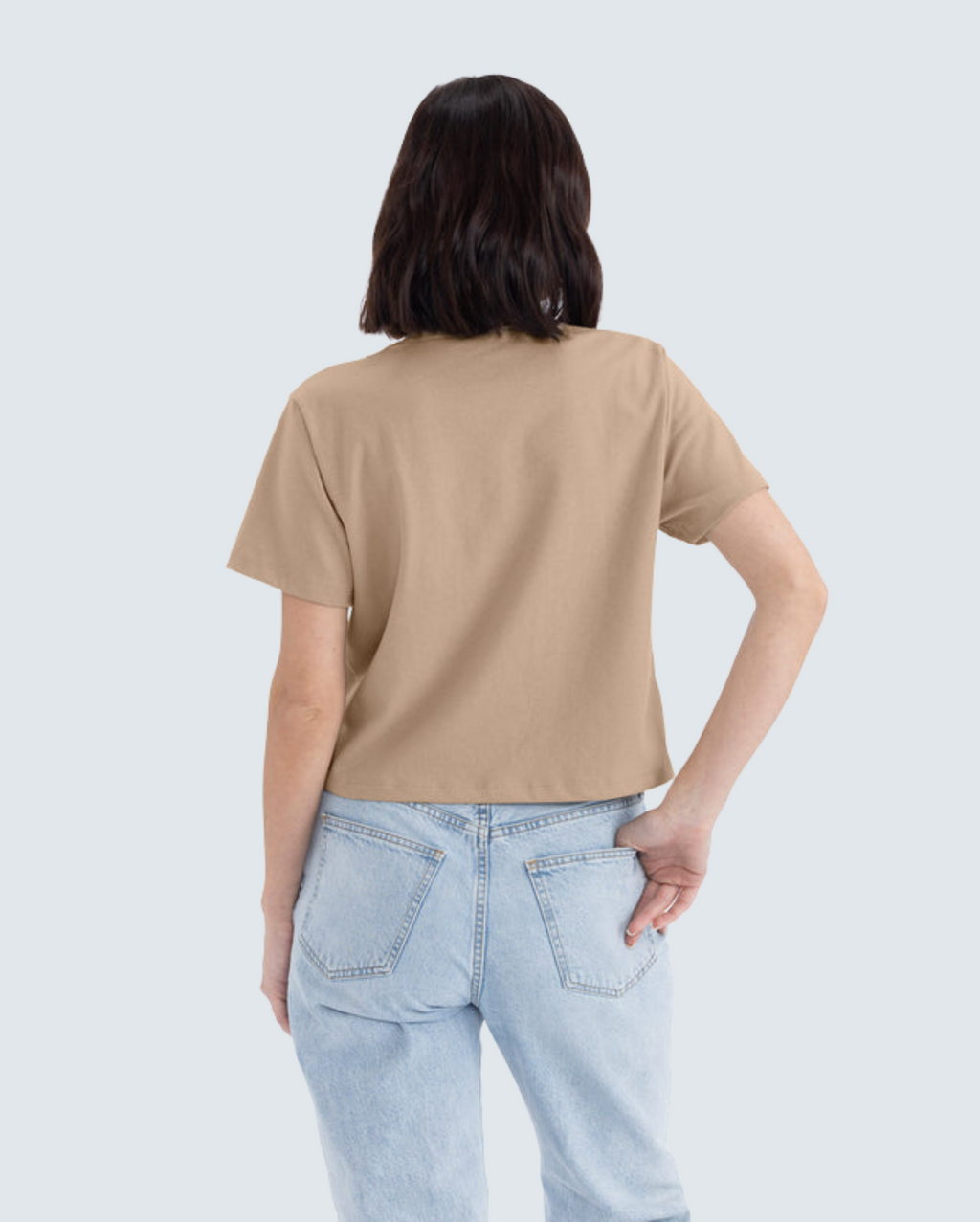 Women's Heavyweight High-Waist Boxy Tee - Tan