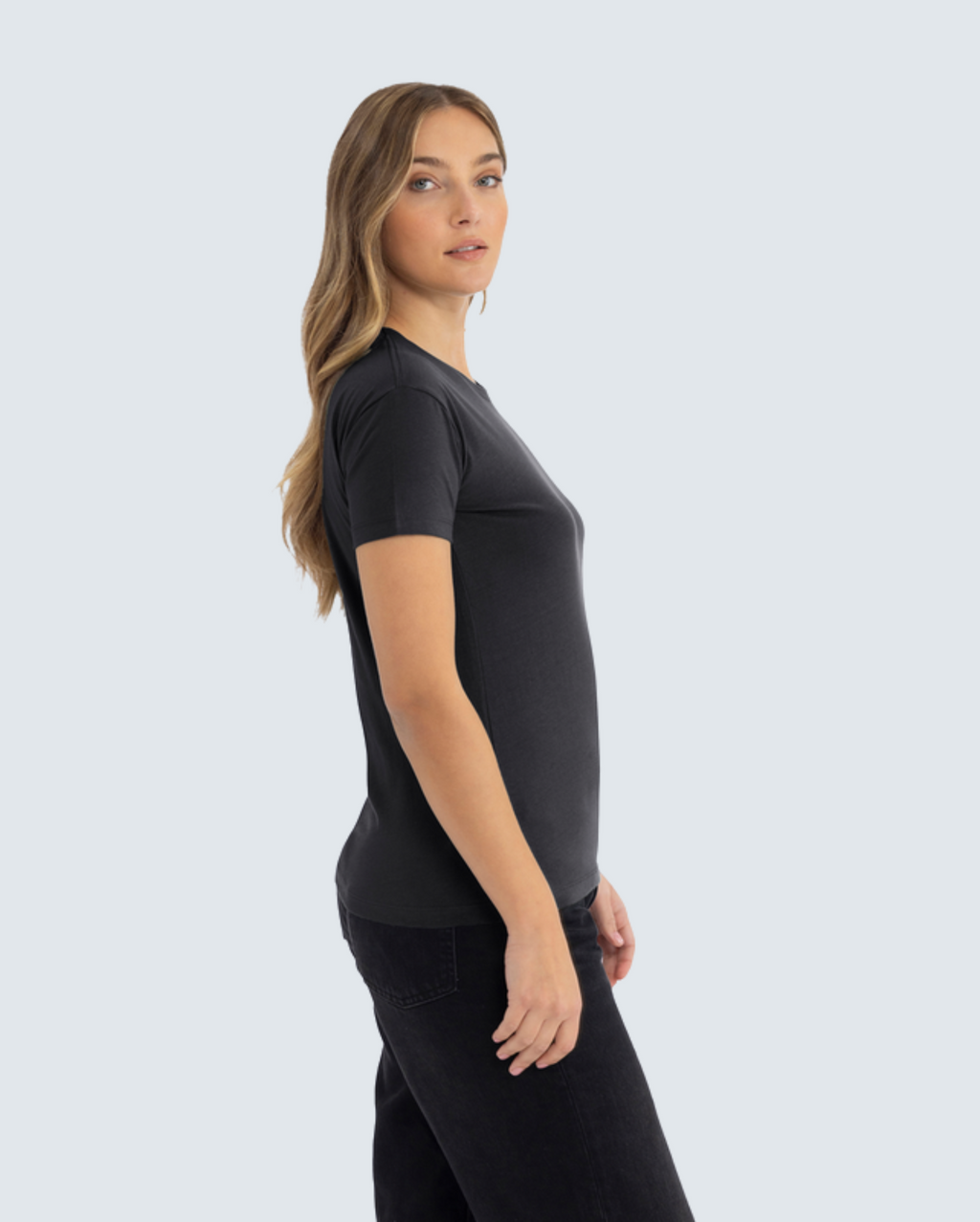 Women's Cotton Relaxed S/S T-shirt - BLACK