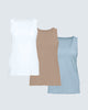 StoneWash Denim | Tan | White