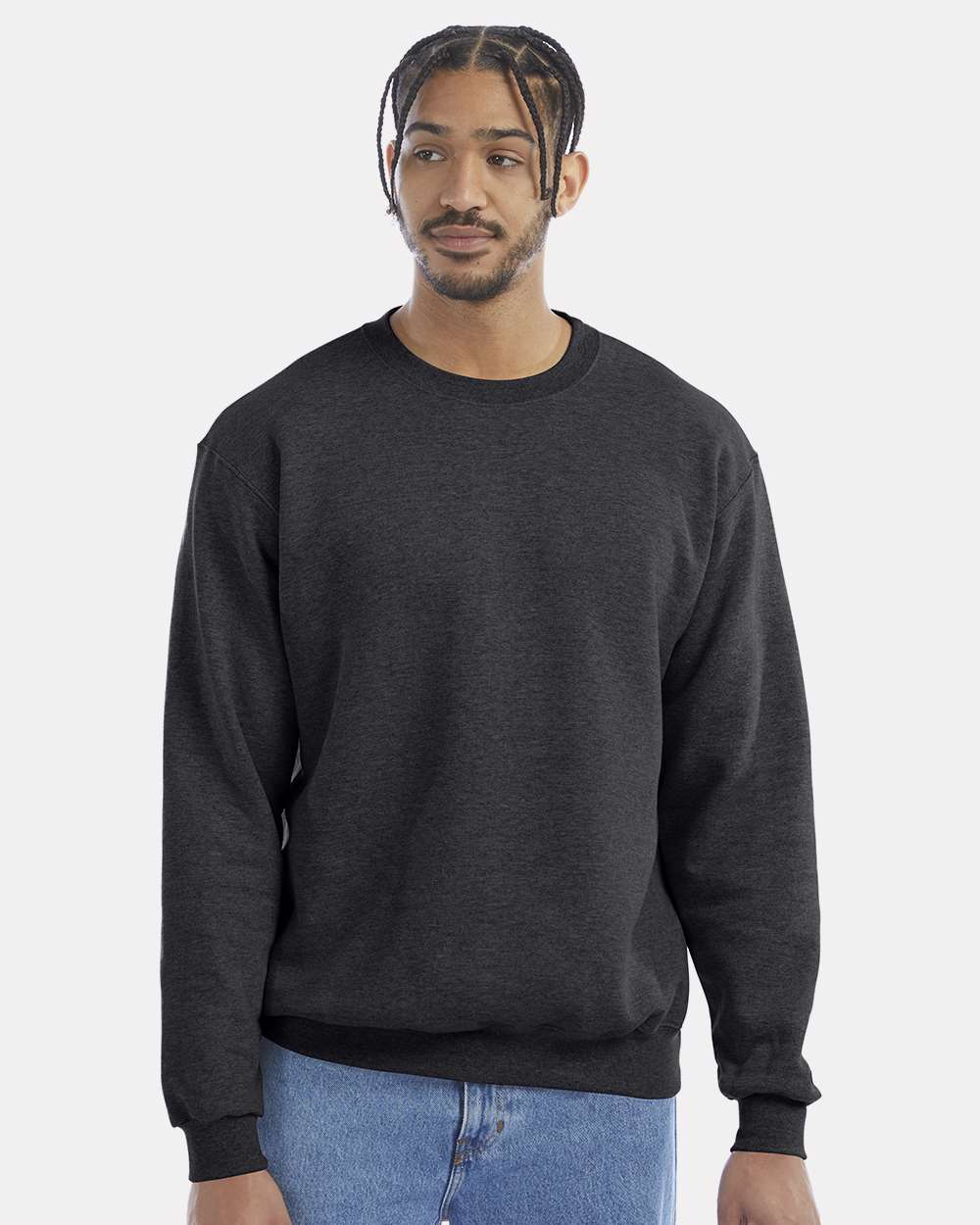 Unisex Powerblend® Crewneck Sweatshirt - Charcoal Heather - XS