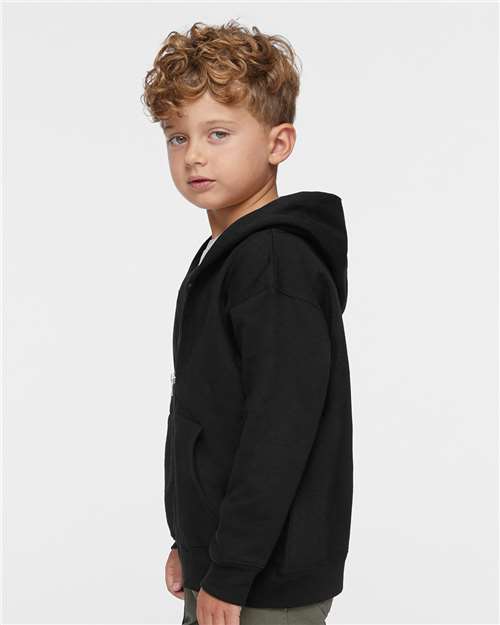 Toddler Full-Zip Hoodie — Kids Fleece Zip Up [2T-5T] - Black - Side