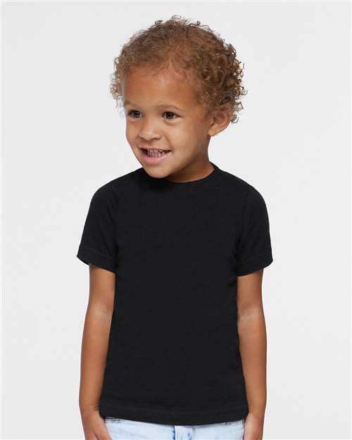 Toddler Fine Jersey T-Shirt — Soft Kids Tee [2T-5T] - Black - Front