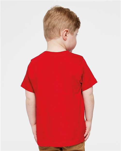 Toddler Fine Jersey T-Shirt — Soft Kids Tee [2T-5T] - Red - Back