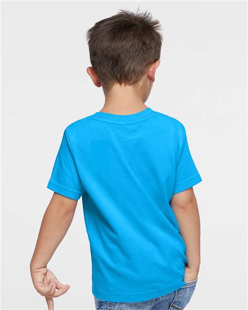 Toddler Fine Jersey T-Shirt — Soft Kids Tee [2T-5T] - Turquoise - Back
