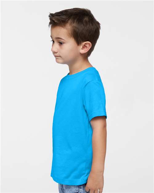 Toddler Fine Jersey T-Shirt — Soft Kids Tee [2T-5T] - Turquoise - Side