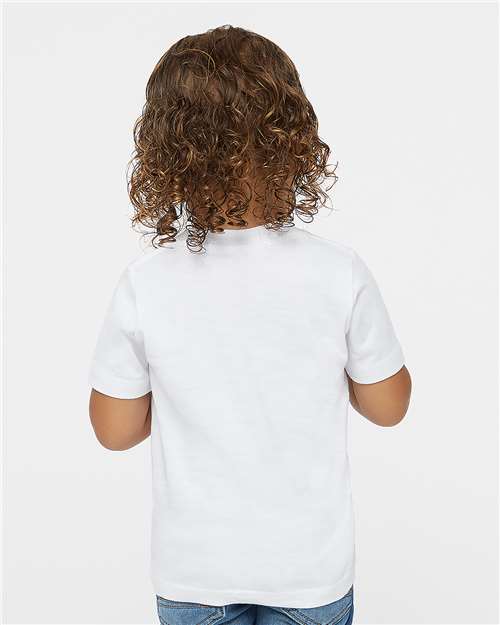 Toddler Fine Jersey T-Shirt — Soft Kids Tee [2T-5T] - White - Back