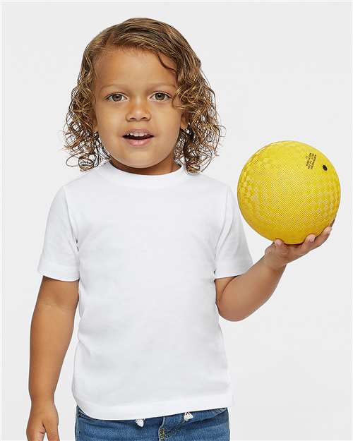 Toddler Fine Jersey T-Shirt — Soft Kids Tee [2T-5T] - White - Front