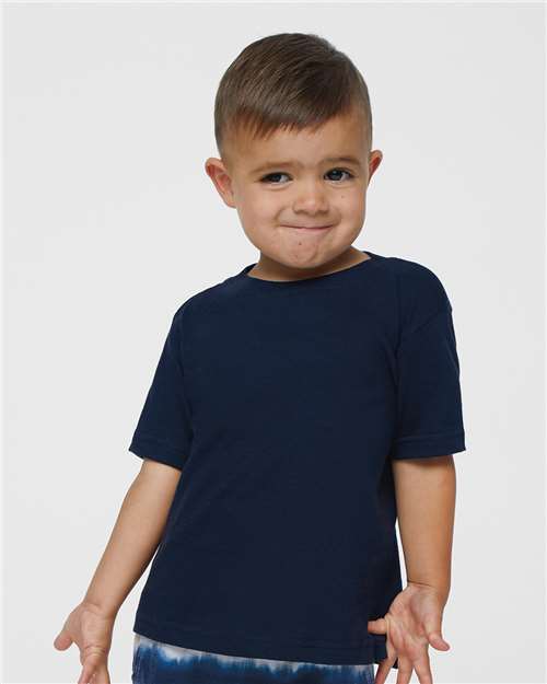 Soft Baby Tee — Short Sleeve Infant T-Shirt - Navy - Front