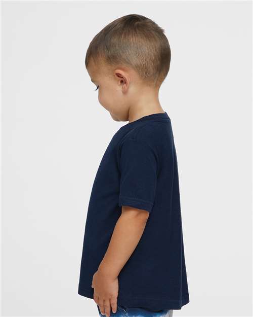 Soft Baby Tee — Short Sleeve Infant T-Shirt - Navy - Side