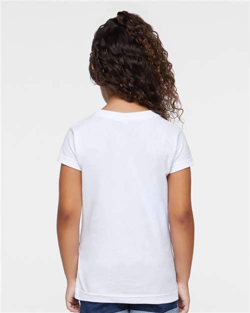 Toddler Girls T-Shirt — Fine Jersey Kids Tee [2T-5T] - White - Back