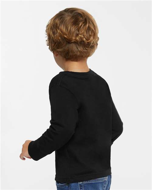 Toddler Fine Jersey Long Sleeve T-Shirt [2T-5T] - Black - Back