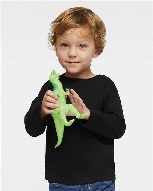 Toddler Fine Jersey Long Sleeve T-Shirt [2T-5T] - Black - Front