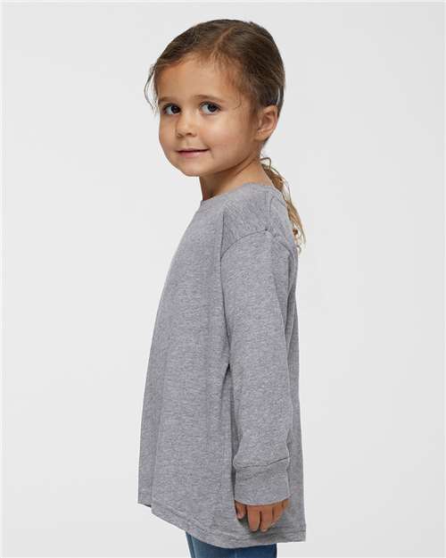 Toddler Fine Jersey Long Sleeve T-Shirt [2T-5T] - Heather - Side