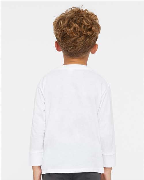 Toddler Fine Jersey Long Sleeve T-Shirt [2T-5T] - White - Back