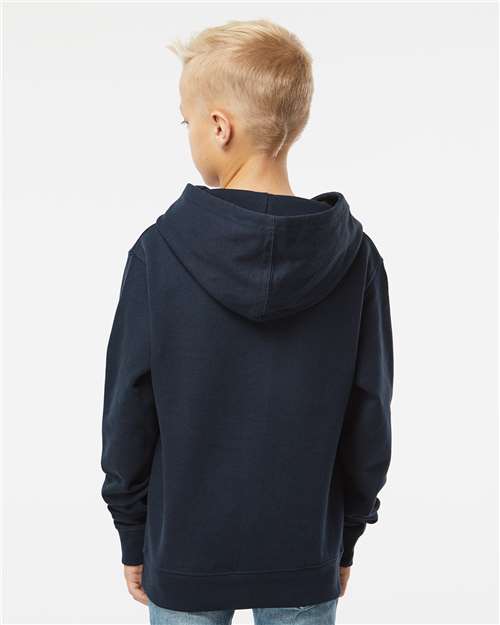 Youth Midweight Hoodie — Kids Pullover Sweatshirt [XS-XL] - Classic Navy - Back