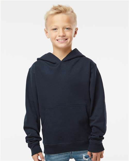Youth Midweight Hoodie — Kids Pullover Sweatshirt [XS-XL] - Classic Navy - Front