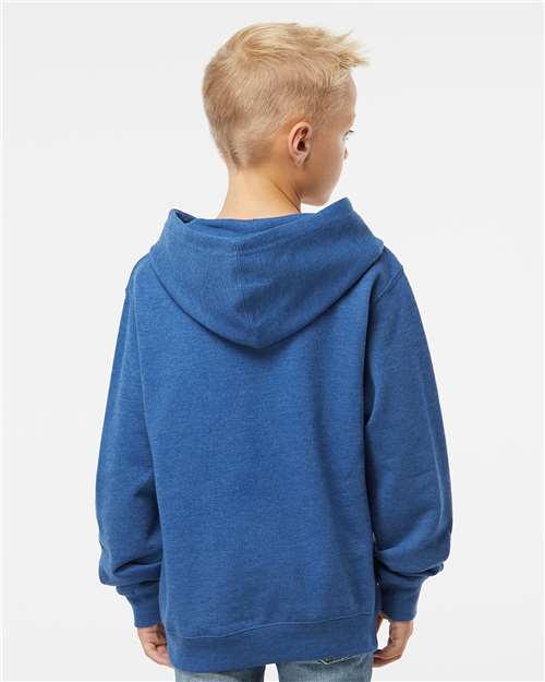 Youth Midweight Hoodie — Kids Pullover Sweatshirt [XS-XL] - Royal Heather - Back