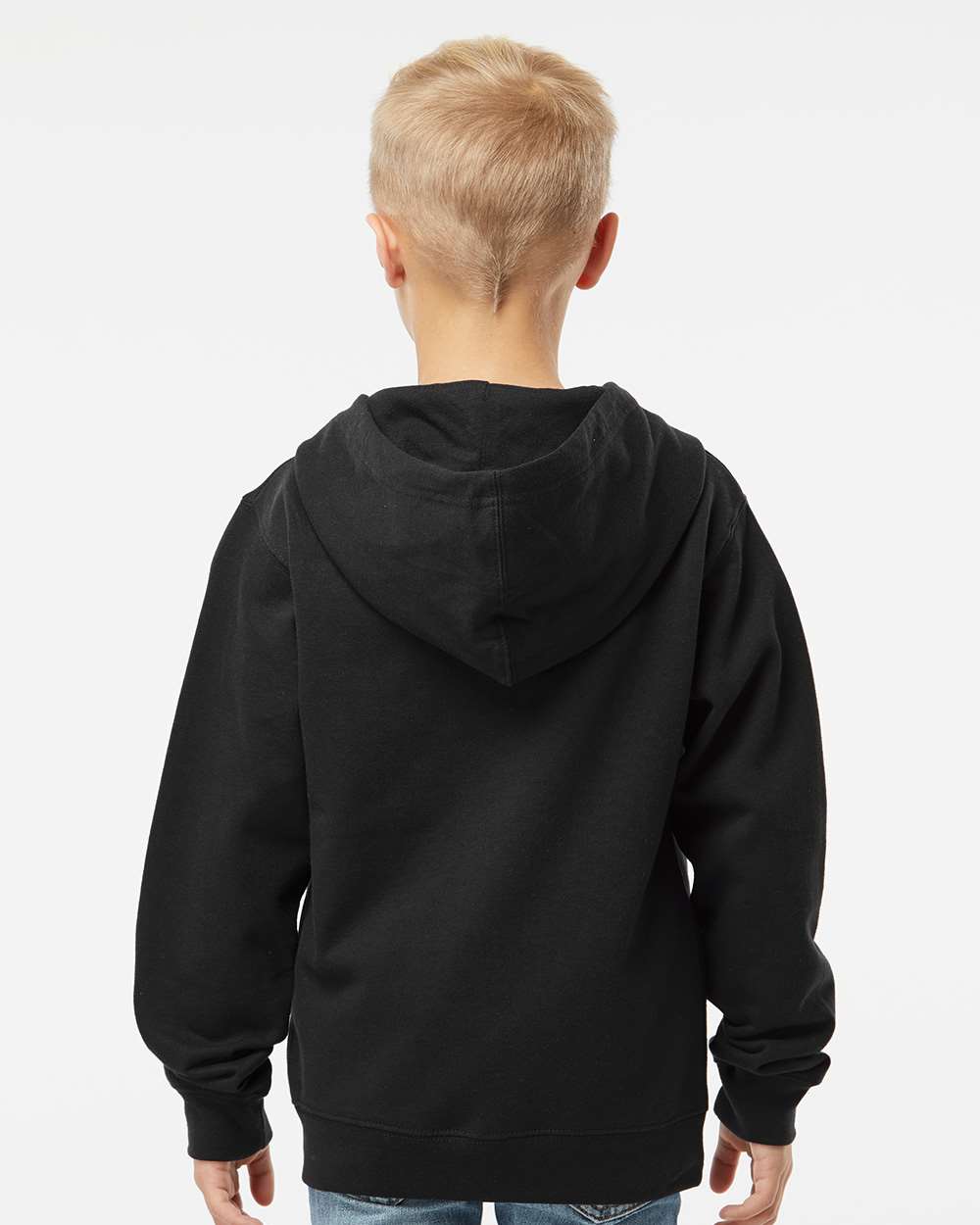Youth Midweight Full-Zip Hooded Sweatshirt - Black - M