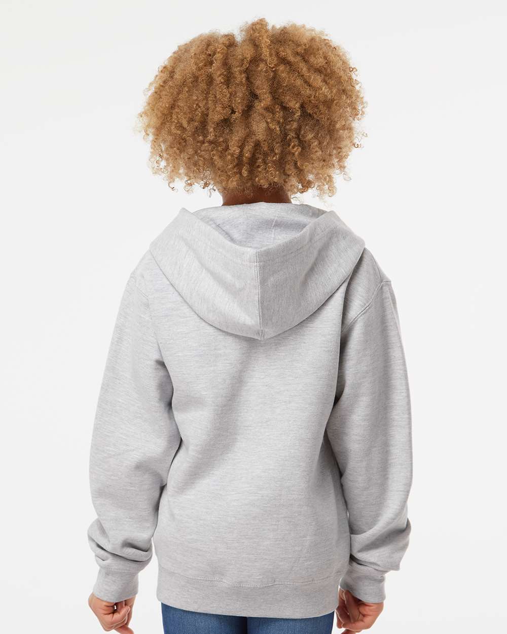 Youth Midweight Full-Zip Hooded Sweatshirt - Grey Heather - M