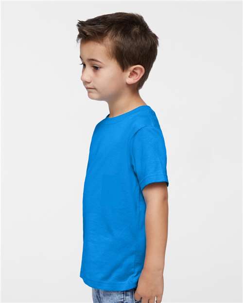 Toddler Fine Jersey T-Shirt — Soft Kids Tee [2T-5T] - Cobalt - Side