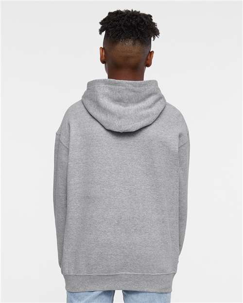 Youth Fleece Hoodie — Soft Kids Pullover Sweatshirt - Heather - Back
