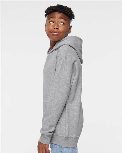Youth Fleece Hoodie — Soft Kids Pullover Sweatshirt - Heather - Side