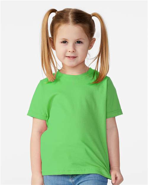Toddler Fine Jersey T-Shirt — Soft Kids Tee [2T-5T] - Apple - Front