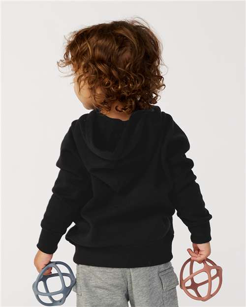Toddler Hooded Raglan Sweatshirt — Kids Hoodie [2T-5T] - Black - Back