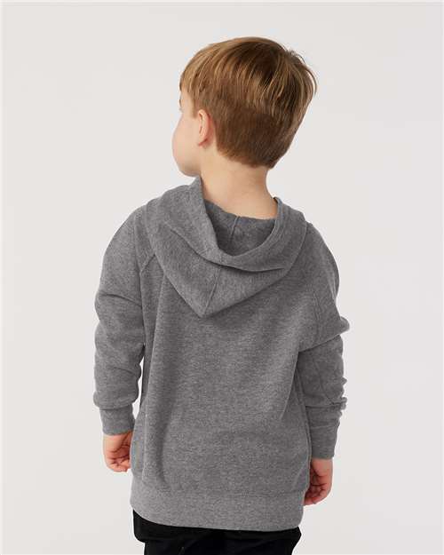 Toddler Hooded Raglan Sweatshirt — Kids Hoodie [2T-5T] - Nickel - Back