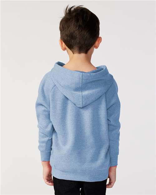 Toddler Hooded Raglan Sweatshirt — Kids Hoodie [2T-5T] - Pacific - Back