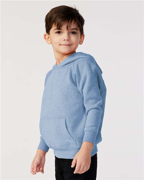 Toddler Hooded Raglan Sweatshirt — Kids Hoodie [2T-5T] - Pacific - Side
