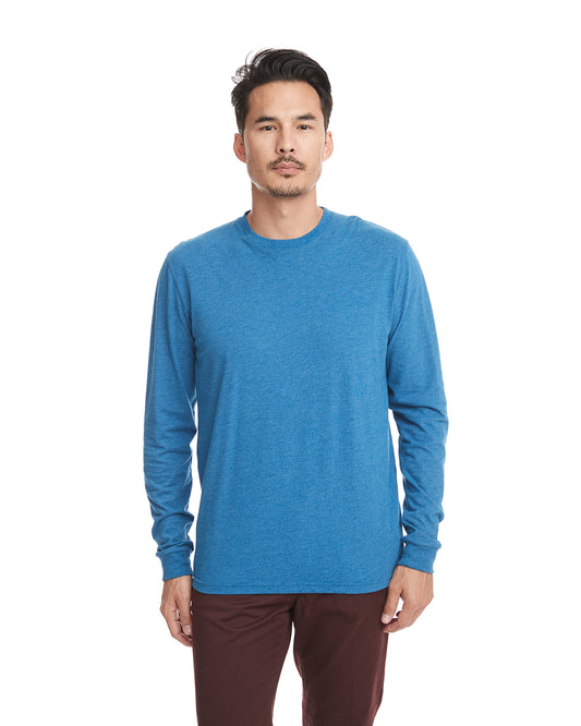 Sueded Long Sleeve T-Shirt - Heather Cool Blue - The American Threads
