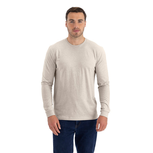 Unisex CVC Long Sleeve T-Shirt - Sand - The American Threads