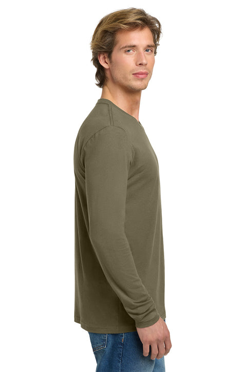 Cotton Long Sleeve T-Shirt - Military Green - ComfyThreads