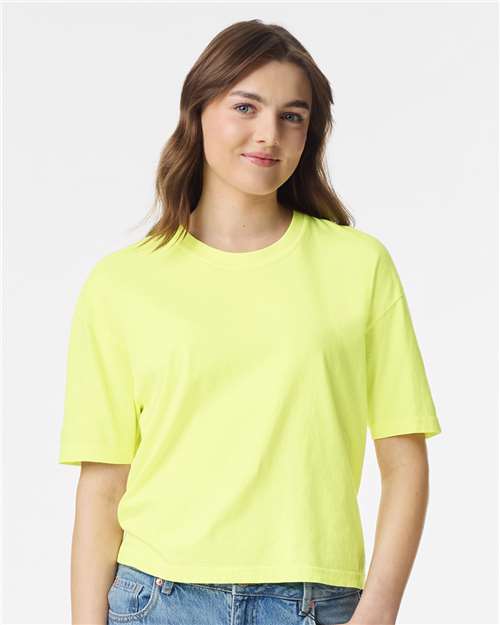 Comfort Colors 3023CL Women's Garment-Dyed T-Shirt - Neon Lemon - Front
