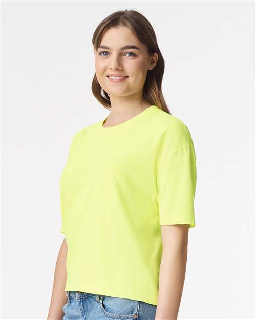 Comfort Colors 3023CL Women's Garment-Dyed T-Shirt - Neon Lemon - Side
