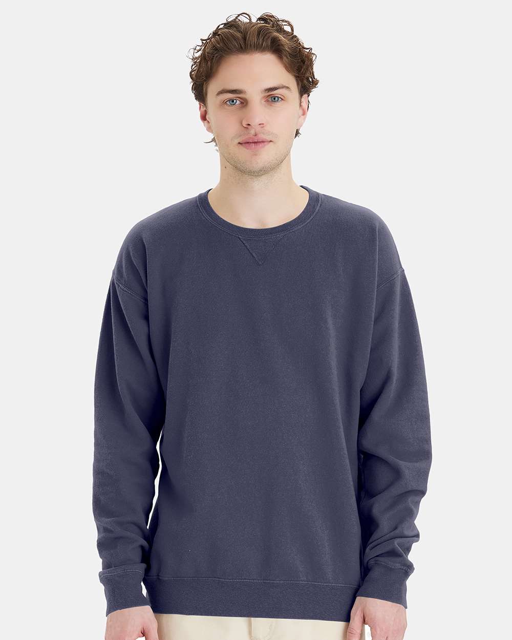 Garment-Dyed Crewneck Sweatshirt in Anchor Slate, front view