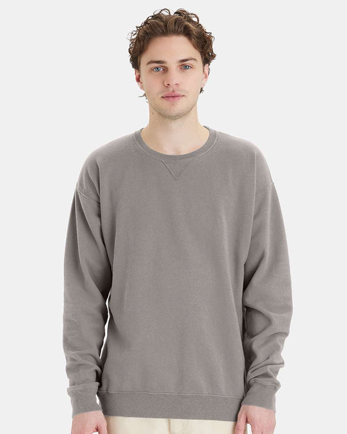 Unisex Garment-Dyed Crewneck Sweatshirt - Concrete Grey - XS