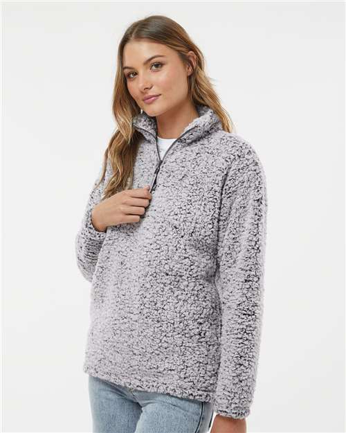J. America 8451 Women's Varsity Jacket - Black Heather - Side