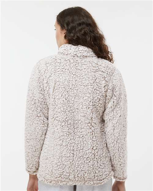 J. America 8451 Women's Varsity Jacket - Oatmeal Heather - Back