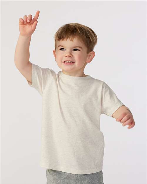 Toddler Fine Jersey T-Shirt — Soft Kids Tee [2T-5T] - Natural Heather - Front