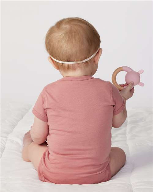 Soft Cotton Baby Onesie — Short Sleeve Infant Bodysuit - Mauvelous - Back