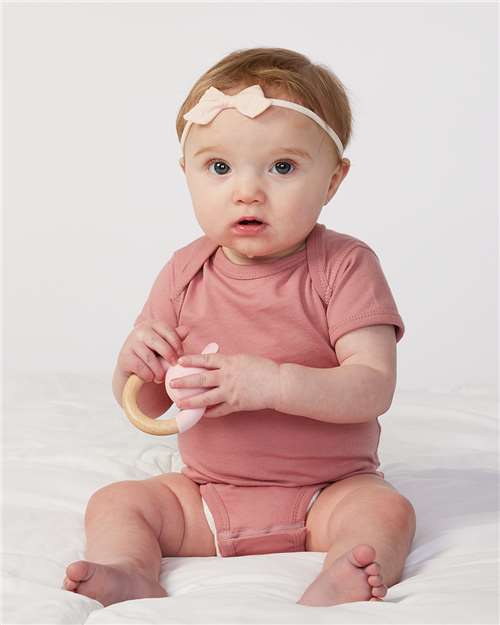 Soft Cotton Baby Onesie — Short Sleeve Infant Bodysuit - Mauvelous - Front