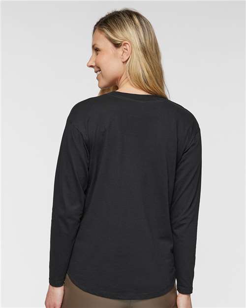 LAT 3508 Women's Relaxed Vintage Wash T-Shirt - Black - Back