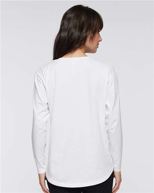 LAT 3508 Women's Relaxed Vintage Wash T-Shirt - White - Back
