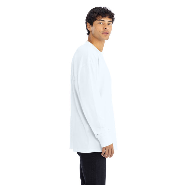 Heavyweight Cotton Long Sleeve T-Shirt - White - The American Threads