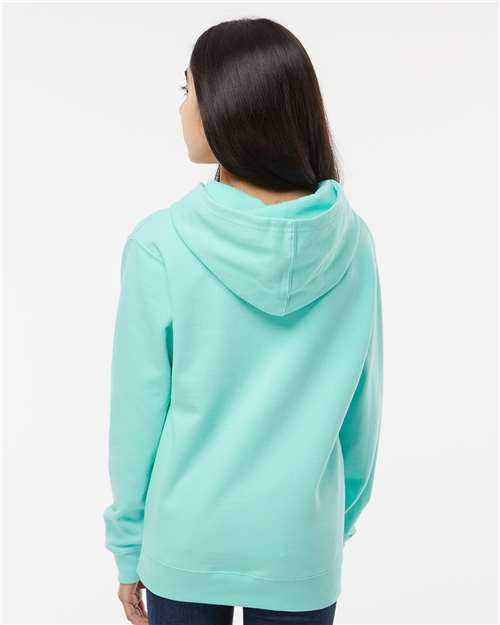 Youth Midweight Hoodie — Kids Pullover Sweatshirt [XS-XL] - Mint - Back