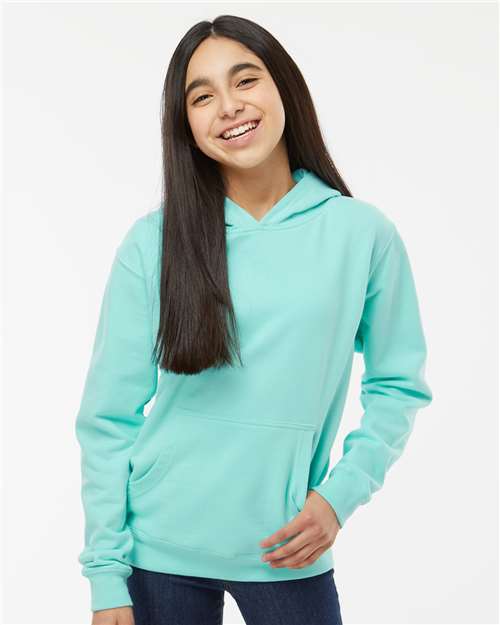 Youth Midweight Hoodie — Kids Pullover Sweatshirt [XS-XL] - Mint - Front