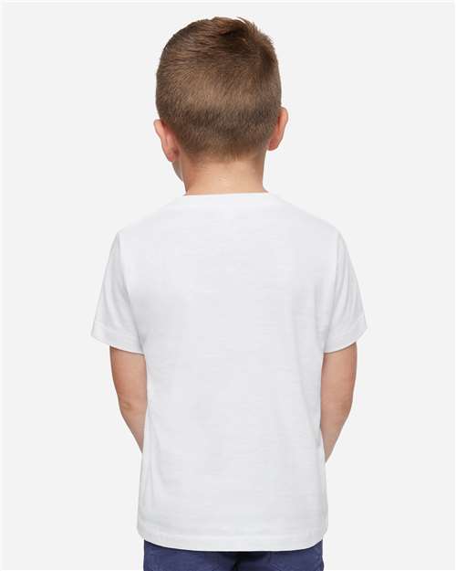 Toddler Fine Jersey T-Shirt — Soft Kids Tee [2T-5T] - Blended White - Back