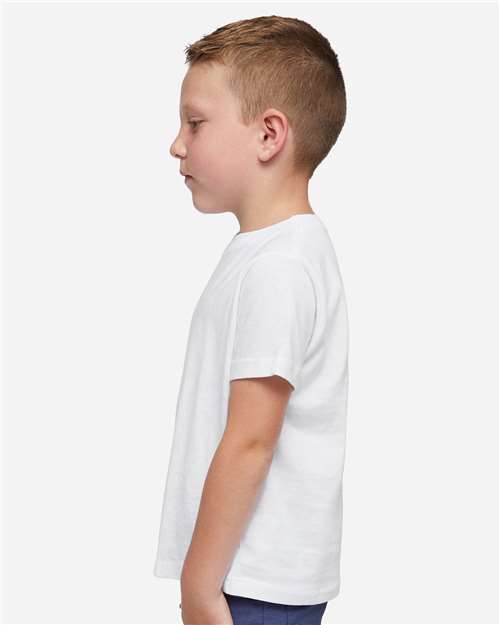 Toddler Fine Jersey T-Shirt — Soft Kids Tee [2T-5T] - Blended White - Side